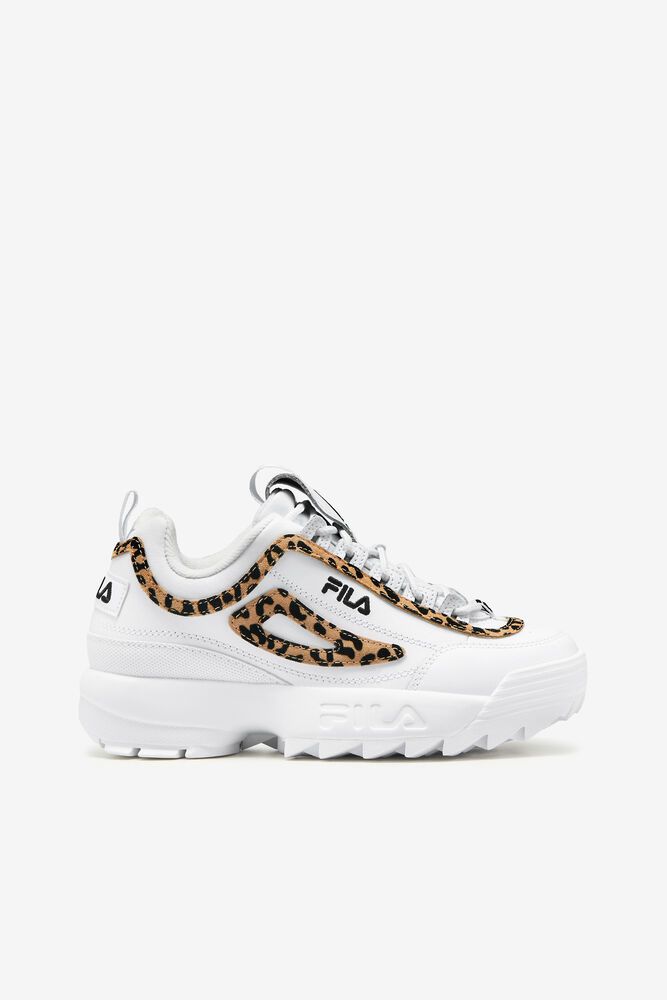 Fila Disruptor 2 Leopard White Sneakers Womens - NZ 84592-SRJM